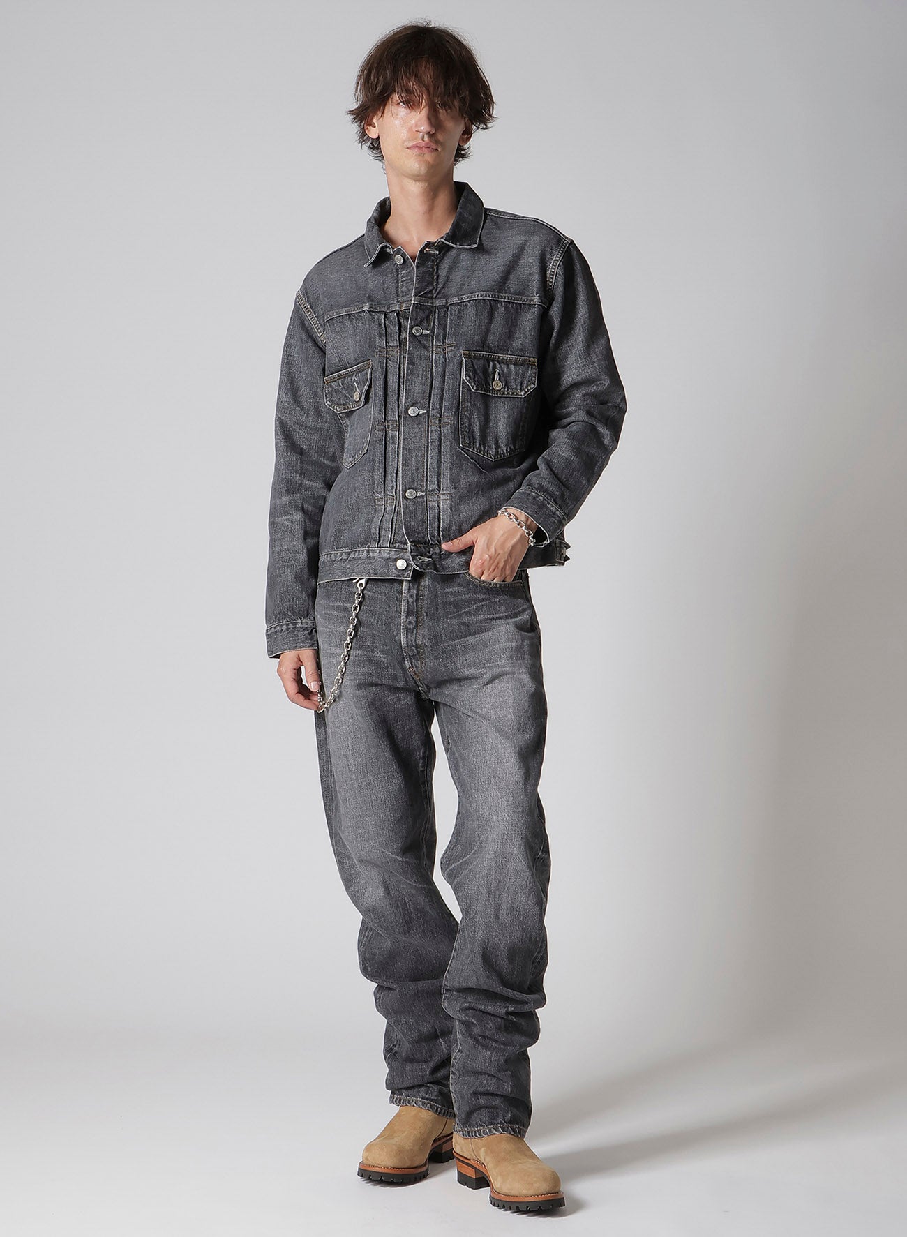 【Y's for men × MASSES】 DENIM JACKET H.WASH BLACK