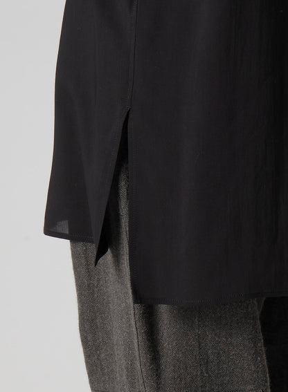CELLULOSE LAWN PANEL OPEN-COLLAR SHIRT
