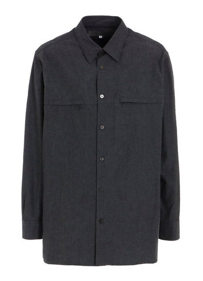 COTTON DUNGAREE SHIRT WITH DOUBLE ZIP POCKET