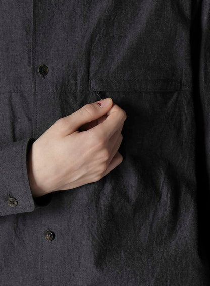 COTTON DUNGAREE SHIRT WITH DOUBLE ZIP POCKET