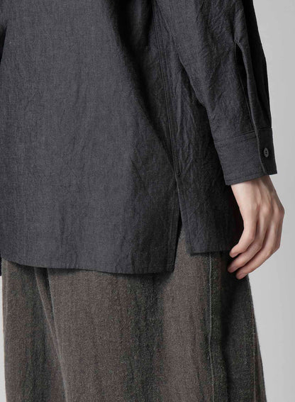 COTTON DUNGAREE SHIRT WITH DOUBLE ZIP POCKET
