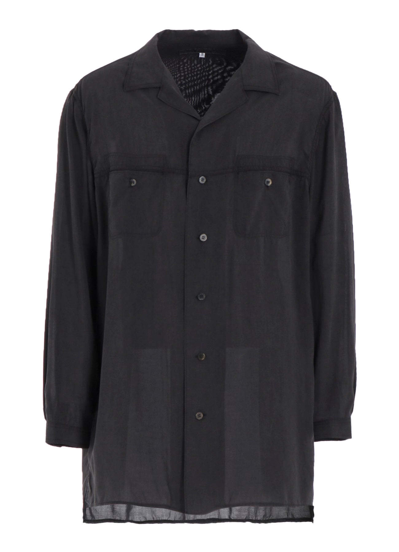 OPEN COLLAR CELLULOSE OZONE SHIRT WITH CHAIN STITCH