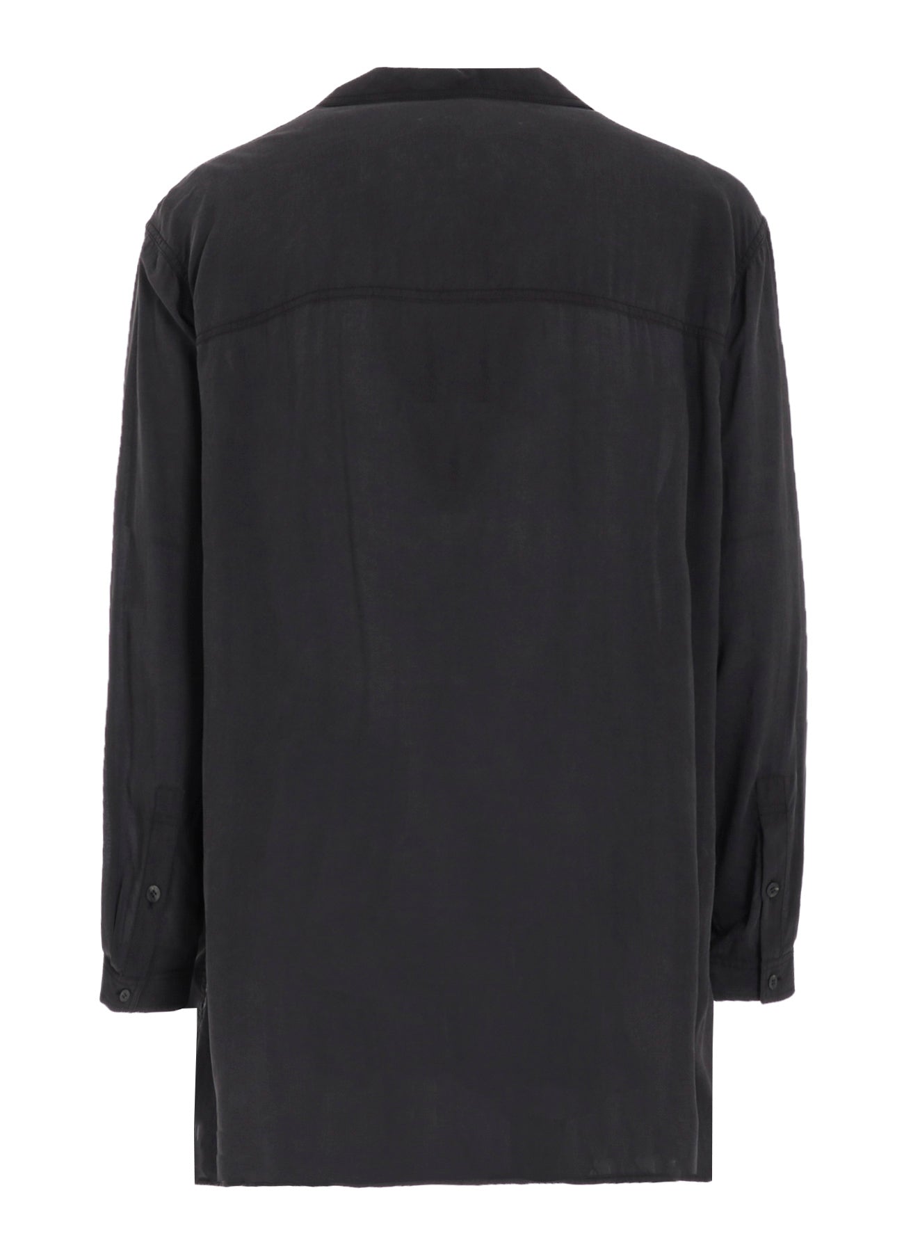 OPEN COLLAR CELLULOSE OZONE SHIRT WITH CHAIN STITCH