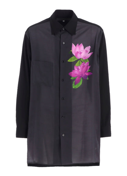 DOUBLE-COLLAR SHIRT IN BROAD AND CELLULOSE – GRAY LOTUS