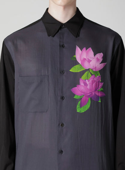 DOUBLE-COLLAR SHIRT IN BROAD AND CELLULOSE – GRAY LOTUS