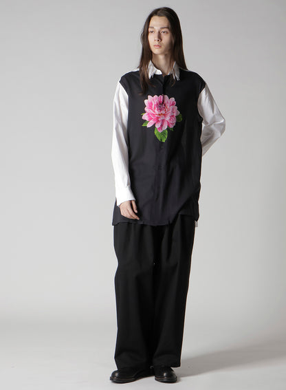 TRIPLE COLLAR SHIRT IN BROAD AND CELLULOSE – PINK FLOWER
