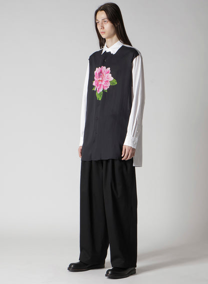 TRIPLE COLLAR SHIRT IN BROAD AND CELLULOSE – PINK FLOWER