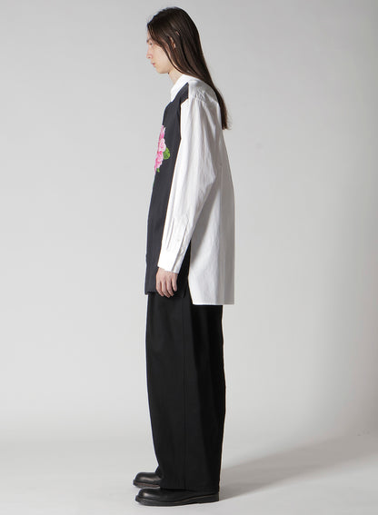 TRIPLE COLLAR SHIRT IN BROAD AND CELLULOSE – PINK FLOWER