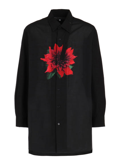 OVERSIZED SILHOUETTE SHIRT IN BROAD AND CELLULOSE – BLACK DAHLIA