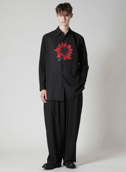 OVERSIZED SILHOUETTE SHIRT IN BROAD AND CELLULOSE – BLACK DAHLIA