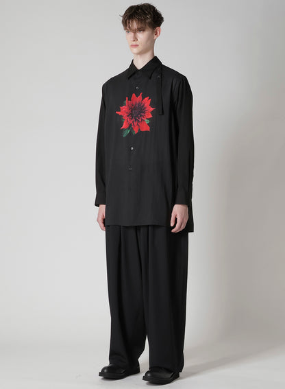 OVERSIZED SILHOUETTE SHIRT IN BROAD AND CELLULOSE – BLACK DAHLIA