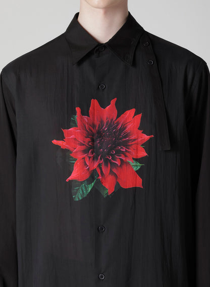OVERSIZED SILHOUETTE SHIRT IN BROAD AND CELLULOSE – BLACK DAHLIA