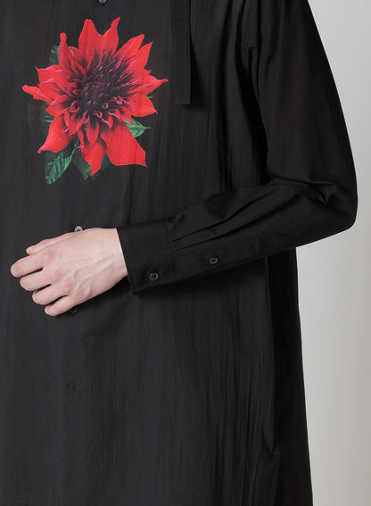 OVERSIZED SILHOUETTE SHIRT IN BROAD AND CELLULOSE – BLACK DAHLIA