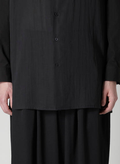 OVERSIZED SILHOUETTE SHIRT IN BROAD AND CELLULOSE – BLACK DAHLIA