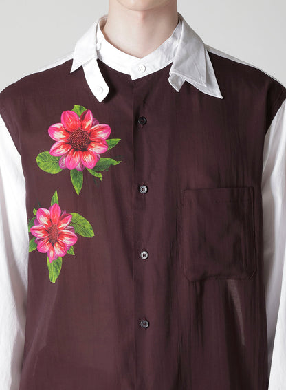 OVERSIZED SILHOUETTE SHIRT IN BROAD AND CELLULOSE – TWO FLOWERS
