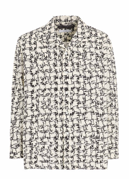 【Y's for men × MASSES】COTTON PIGMENT PRINT OPEN COLLAR SHIRT
