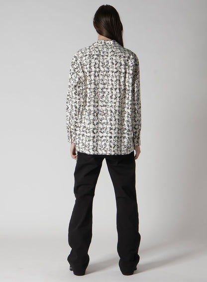 【Y's for men × MASSES】COTTON PIGMENT PRINT OPEN COLLAR SHIRT