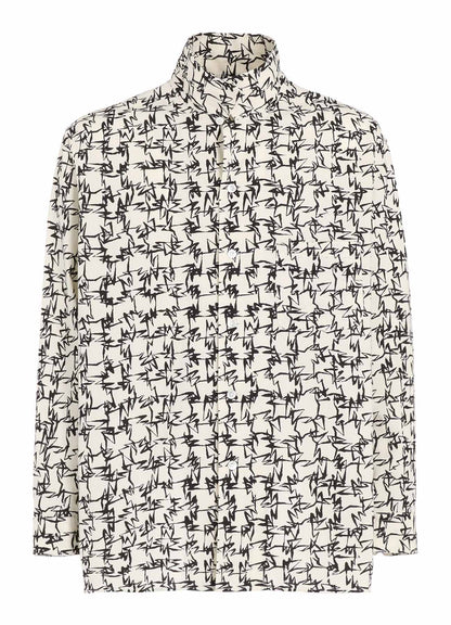 【Y's for men × MASSES】COTTON PIGMENT PRINT OPEN COLLAR SHIRT