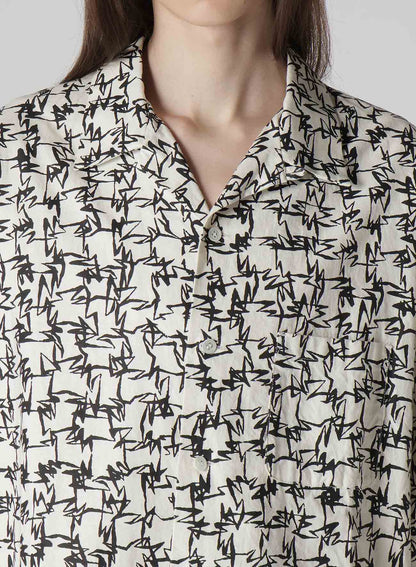 【Y's for men × MASSES】COTTON PIGMENT PRINT OPEN COLLAR SHIRT