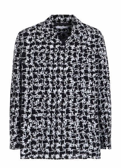 【Y's for men × MASSES】COTTON PIGMENT PRINT OPEN COLLAR SHIRT