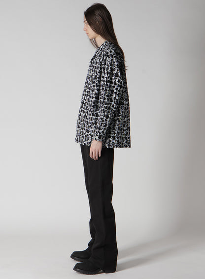 【Y's for men × MASSES】COTTON PIGMENT PRINT OPEN COLLAR SHIRT