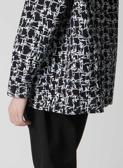 【Y's for men × MASSES】COTTON PIGMENT PRINT OPEN COLLAR SHIRT