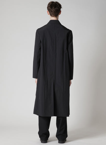 NYLON WEATHER COAT WITH FLY FRONT COLLAR