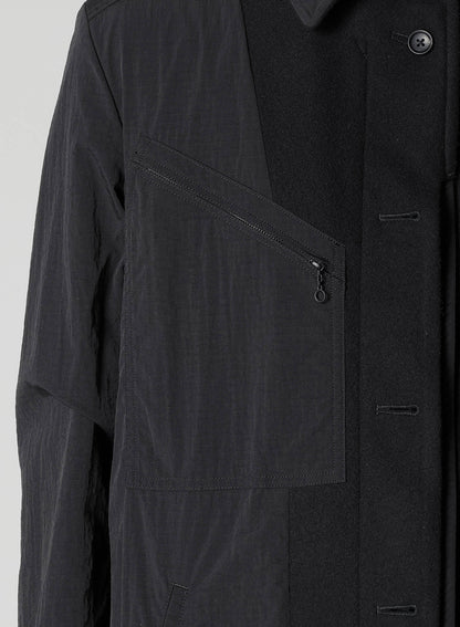 AIRY MOSSER LONG COAT WITH NYLON LINING