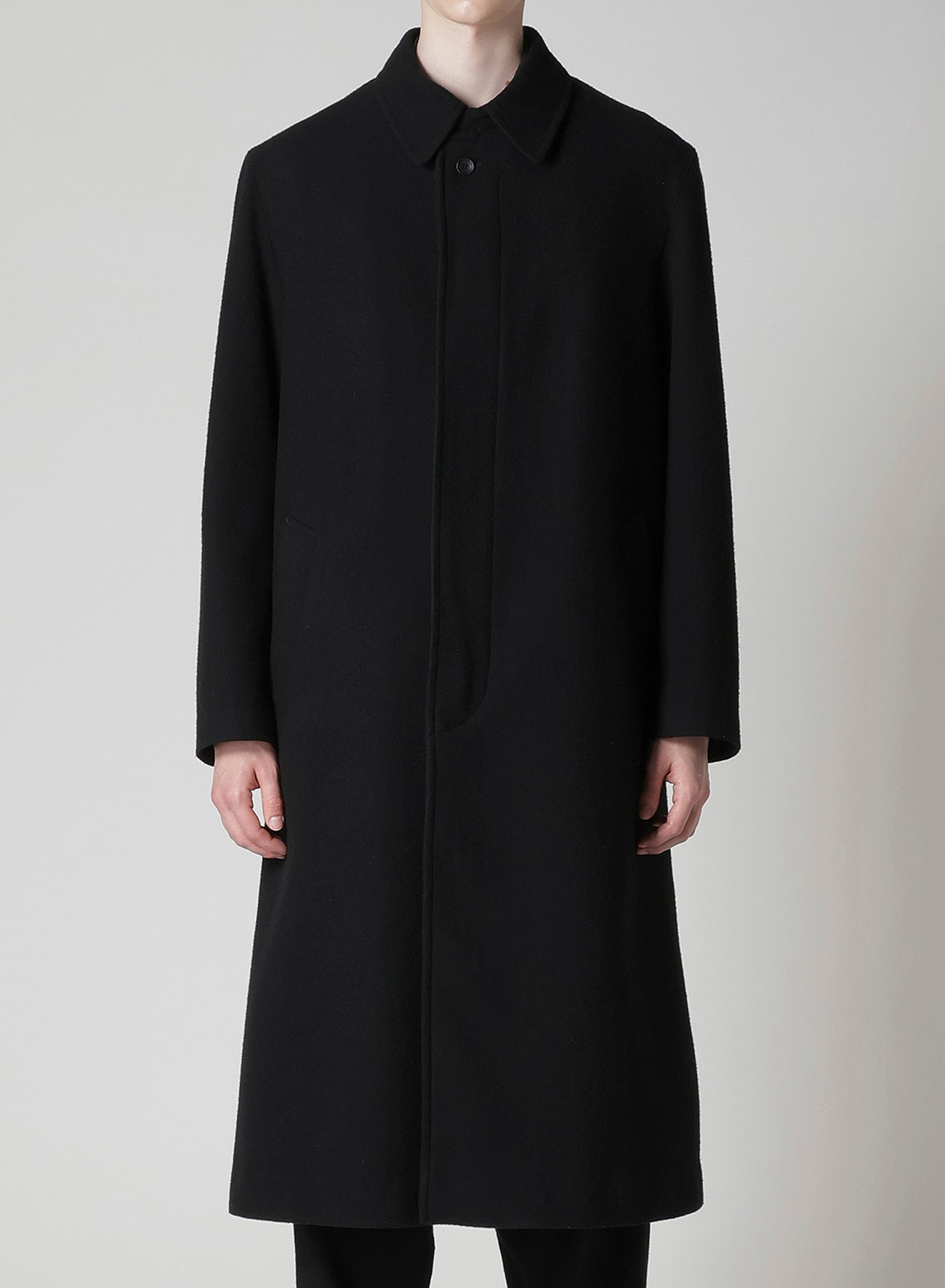 AIRY MOSSER LONG COAT WITH NYLON LINING – THE SHOP YOHJI YAMAMOTO