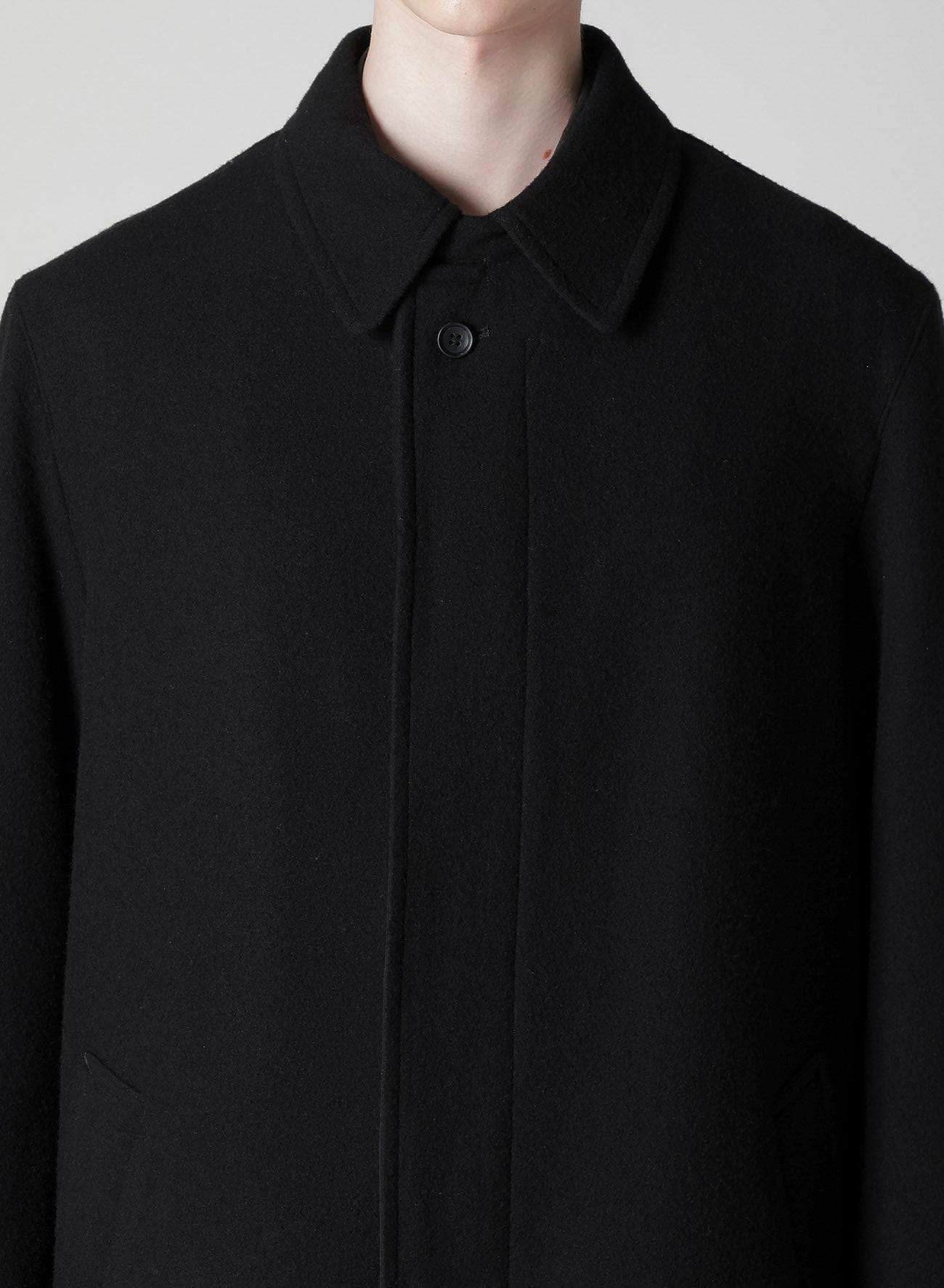 AIRY MOSSER LONG COAT WITH NYLON LINING – THE SHOP YOHJI YAMAMOTO