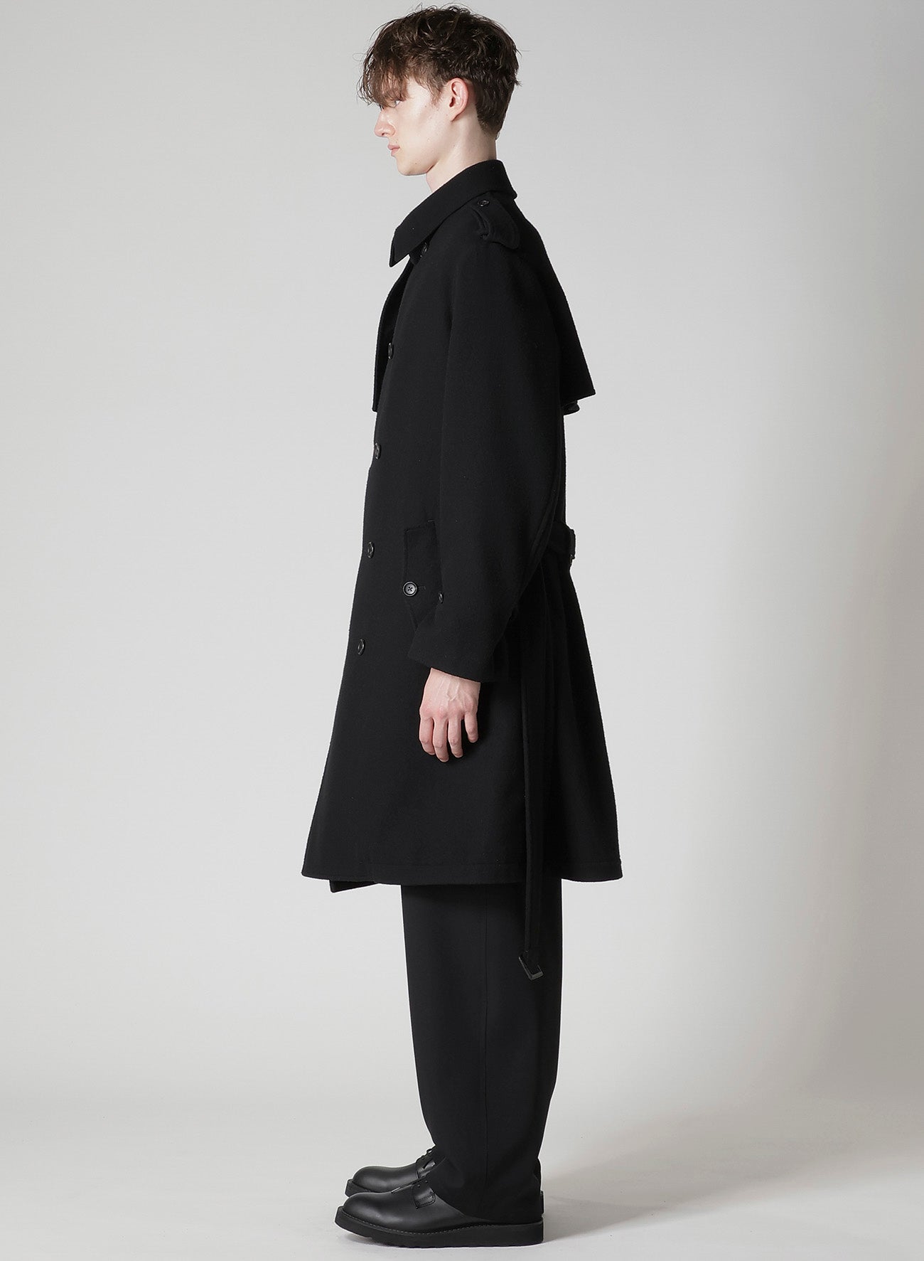 AIRY MOSSER TRENCH COAT WITH NYLON LINING