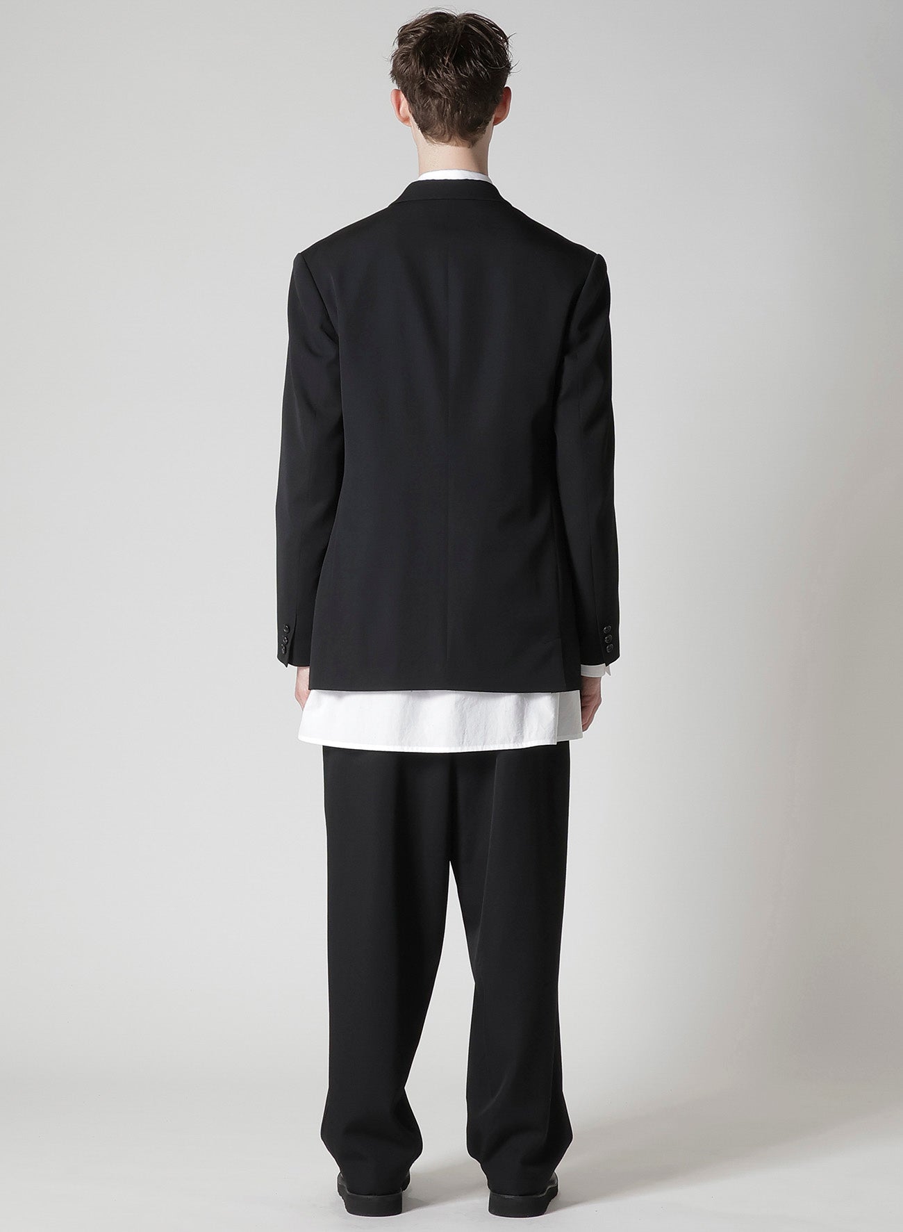 WOOL GABARDINE JACKET WITH A RIGHT LAPEL TAB