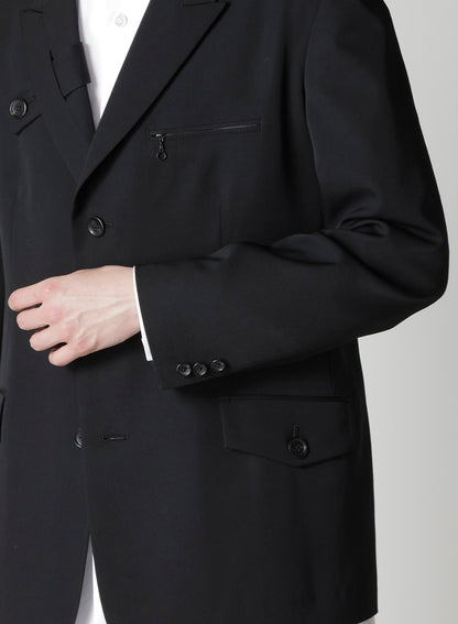 WOOL GABARDINE JACKET WITH A RIGHT LAPEL TAB