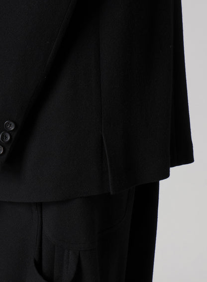 FLANNEL & NYLON RIPSTOP JACKET WITH LAPEL TAB AND UTILITY POCKETS