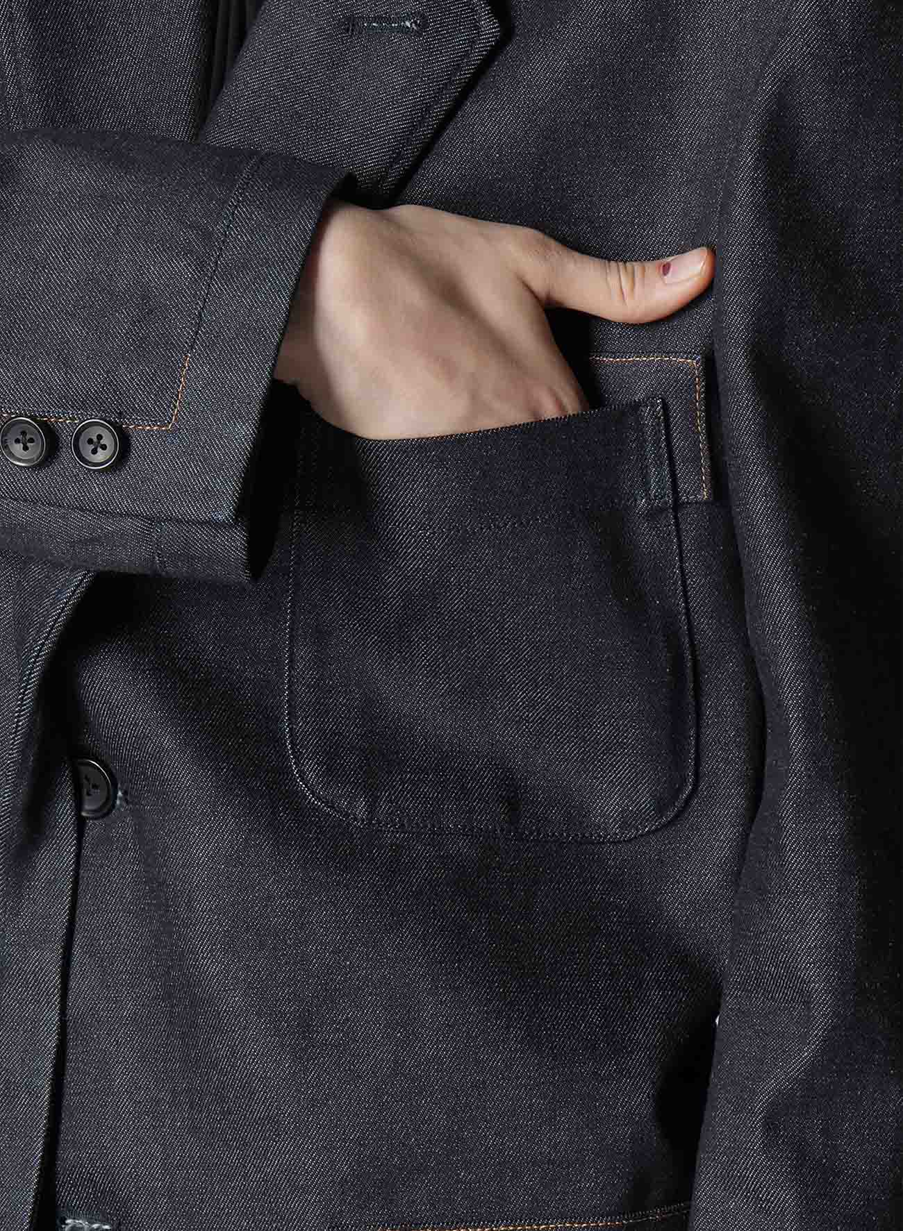 13oz DENIM JACKET WITH FRONT EDGE AND COLOR STITCH