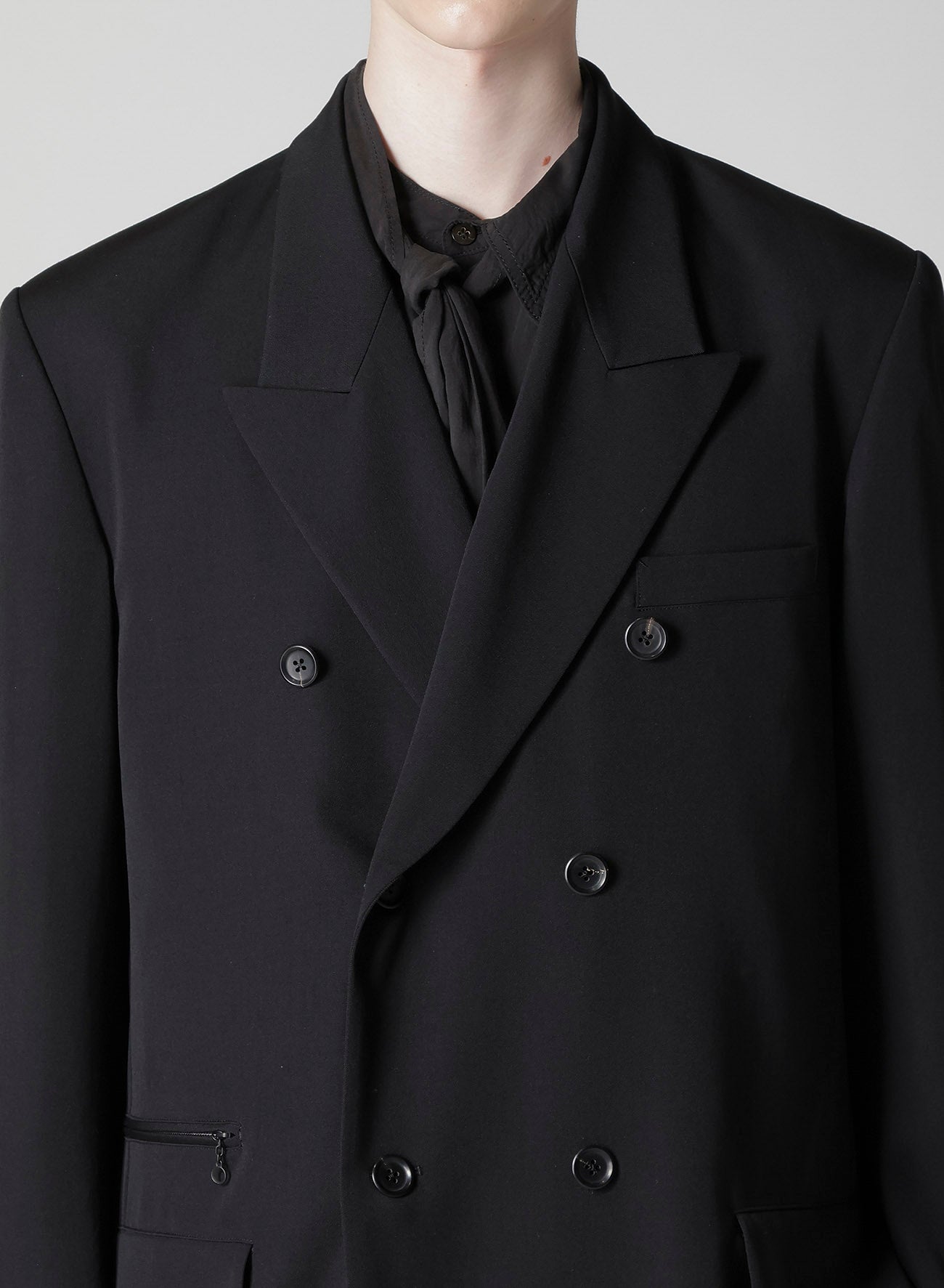 WOOL GABARDINE DOUBLE-BREASTED JACKET