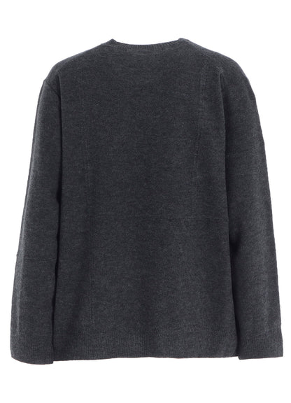PANEL DESIGN ROUND NECK PULLOVER KNIT