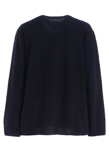 PANEL DESIGN ROUND NECK PULLOVER KNIT