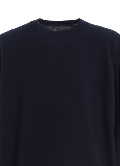 PANEL DESIGN ROUND NECK PULLOVER KNIT