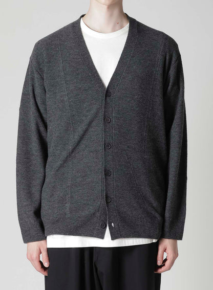 V-NECK CARDIGAN WITH PANEL DESIGN