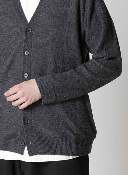 V-NECK CARDIGAN WITH PANEL DESIGN