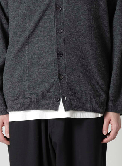 V-NECK CARDIGAN WITH PANEL DESIGN