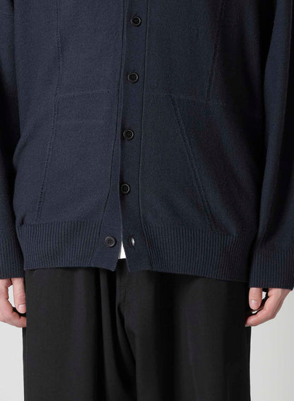 V-NECK CARDIGAN WITH PANEL DESIGN