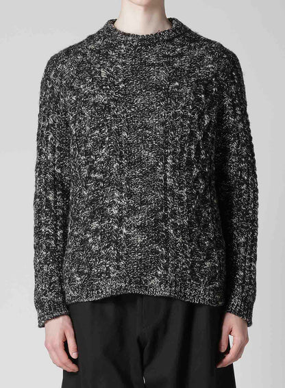 ARAN KNIT ROUND NECK PULLOVER