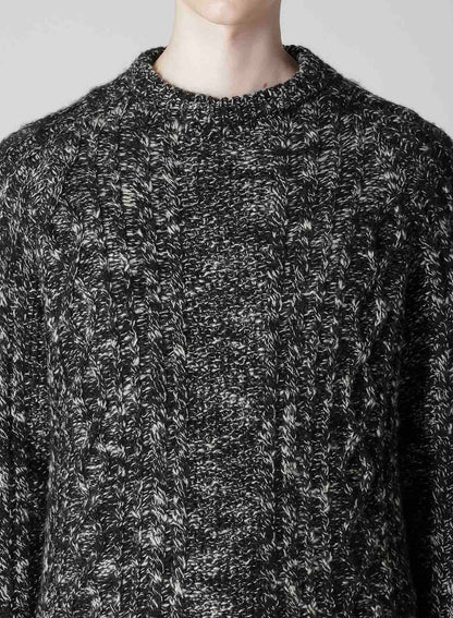 ARAN KNIT ROUND NECK PULLOVER