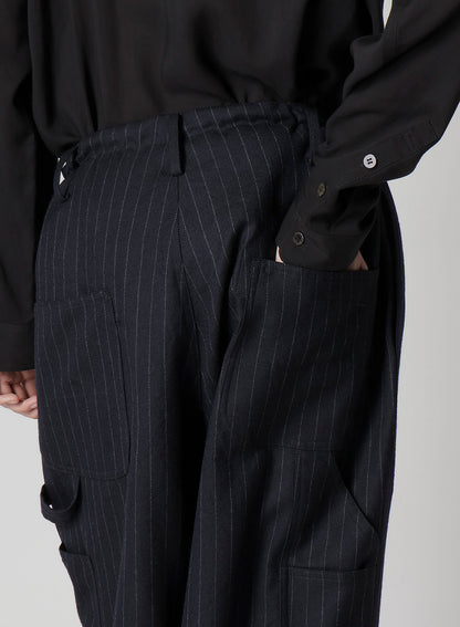 STRIPED SERGE PAINTER PANTS