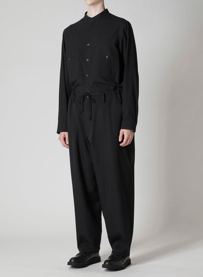WOOL GABARDINE WIDE STRING PANTS