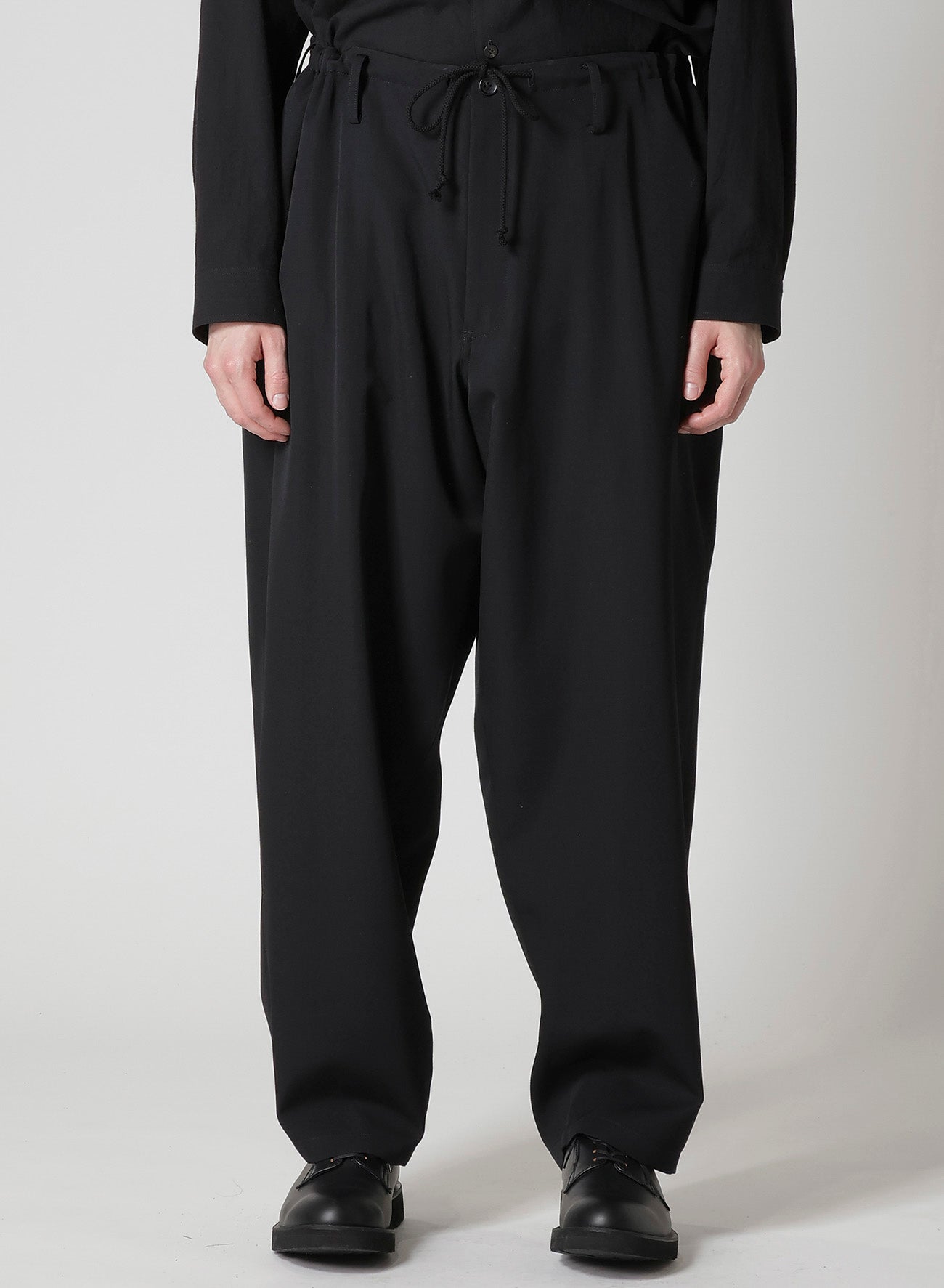 WOOL GABARDINE WIDE STRING PANTS