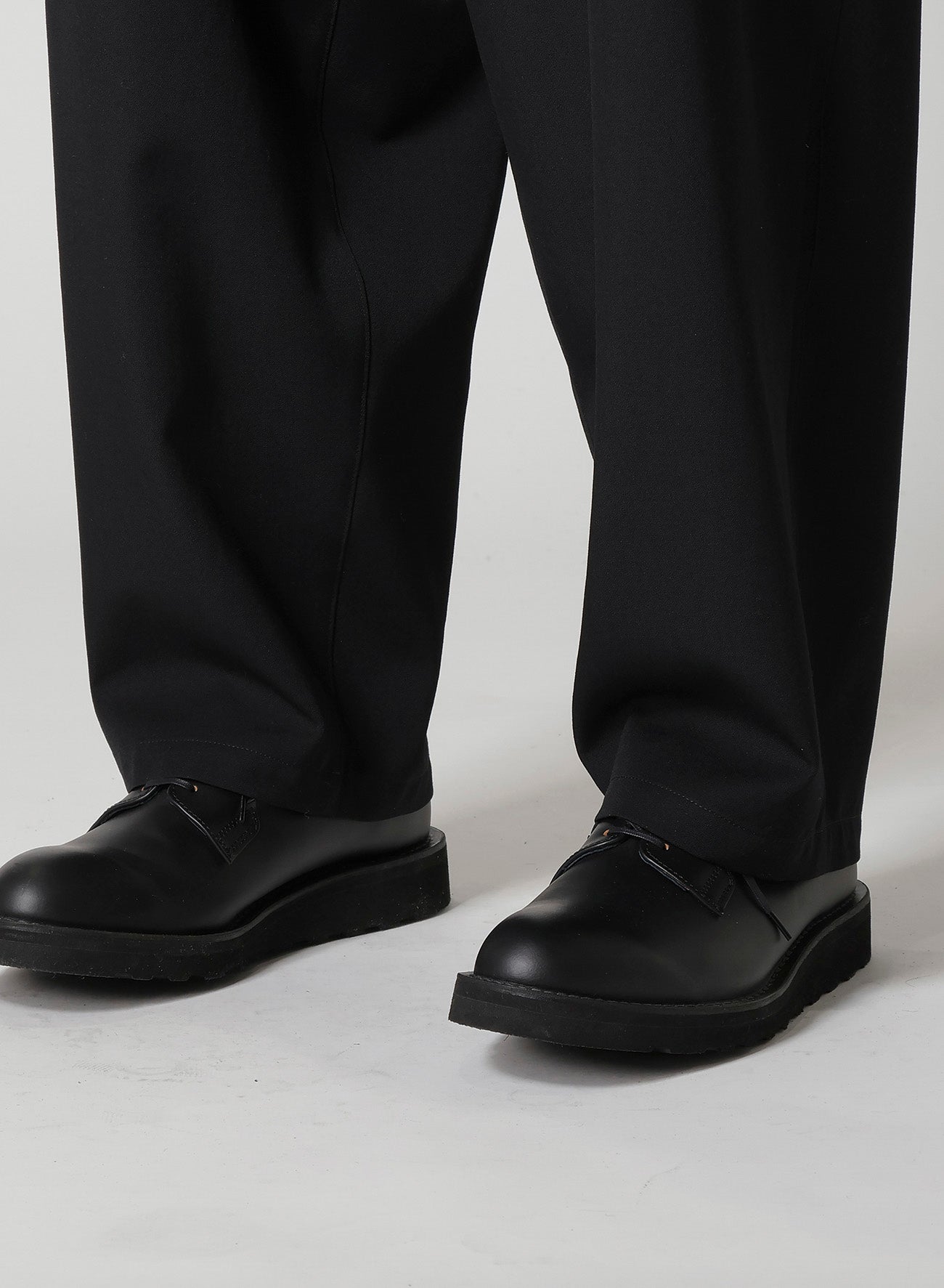 WOOL GABARDINE WIDE STRING PANTS