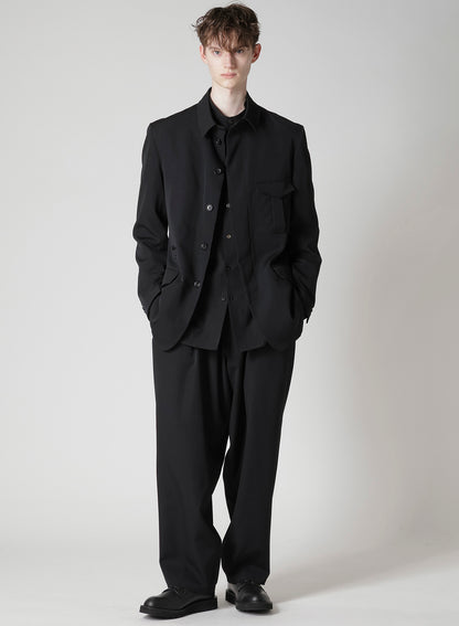 WOOL GABARDINE WIDE STRING PANTS